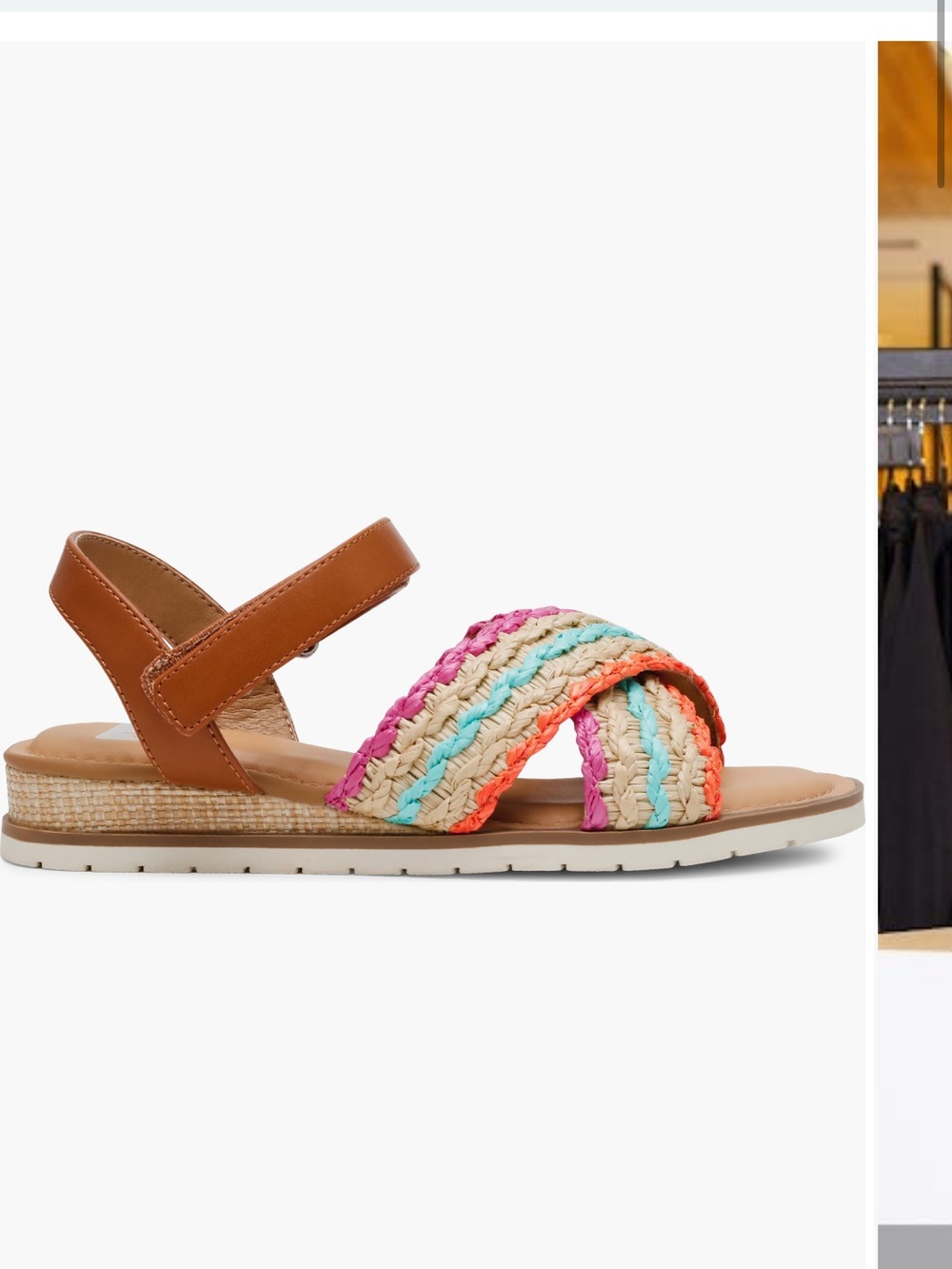 Dolce Vita Girls Tan Sandals with Multicolor Braided Straps